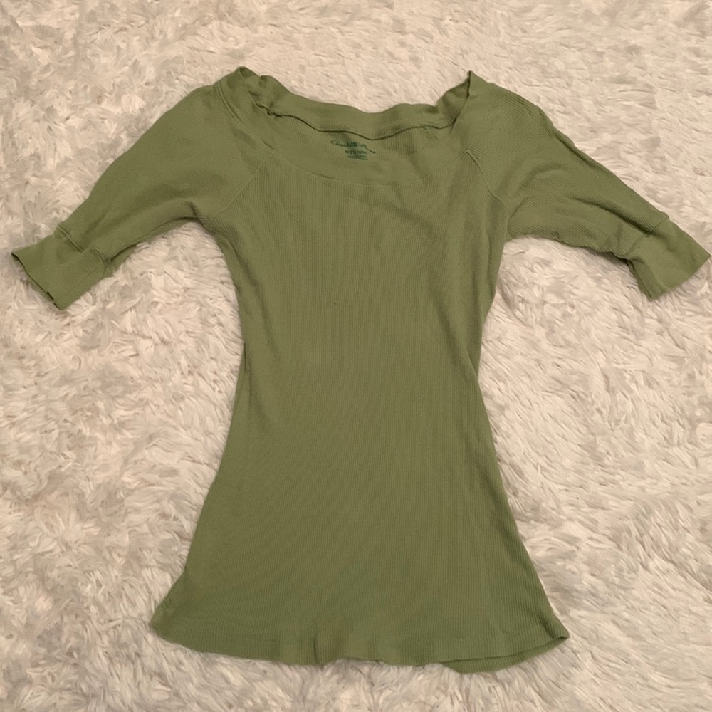 Charlotte Russe size M green long neck tee